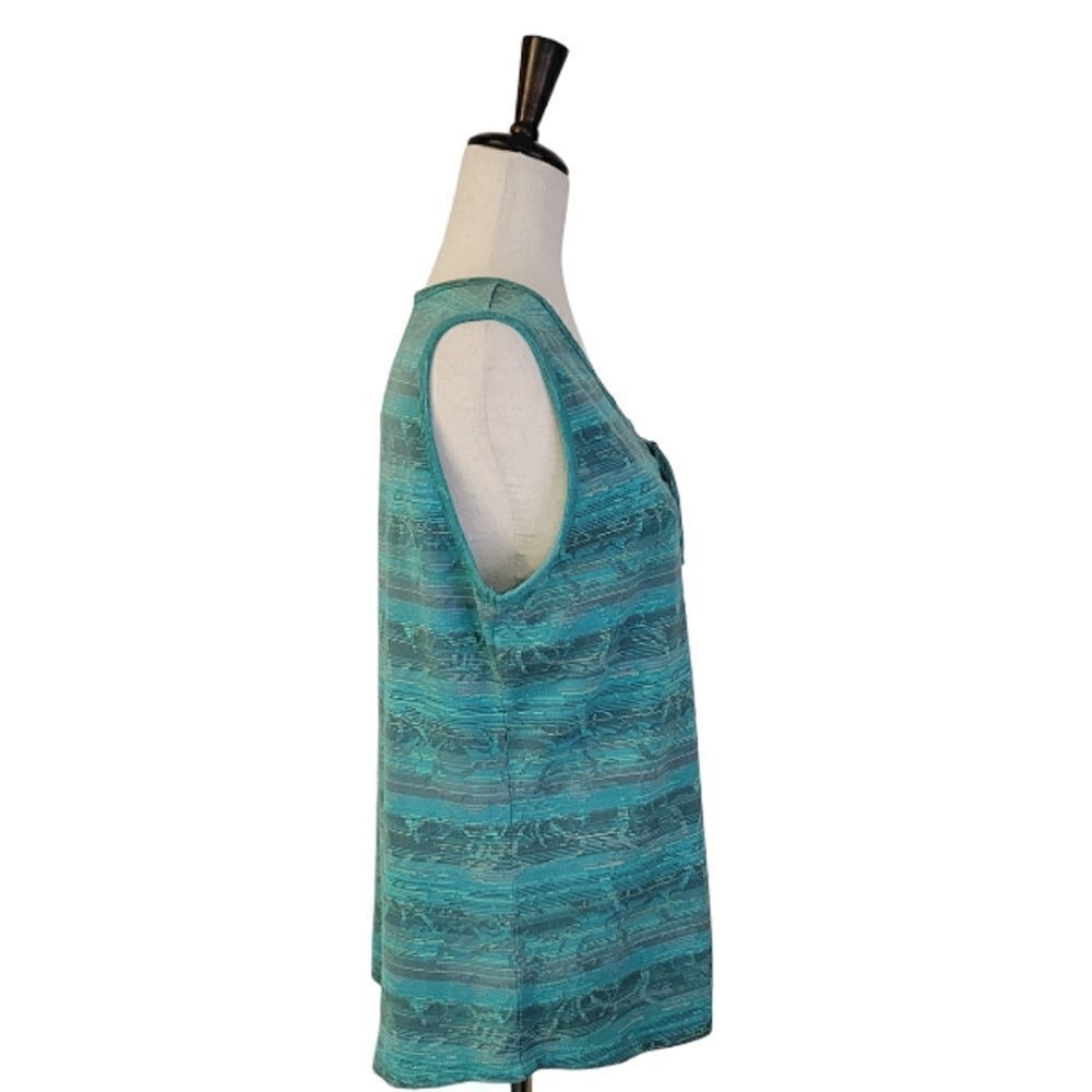Woolrich Green Lace-up Detail 100% Cotton Tank Top Size L NWOT - Picture 3 of 9